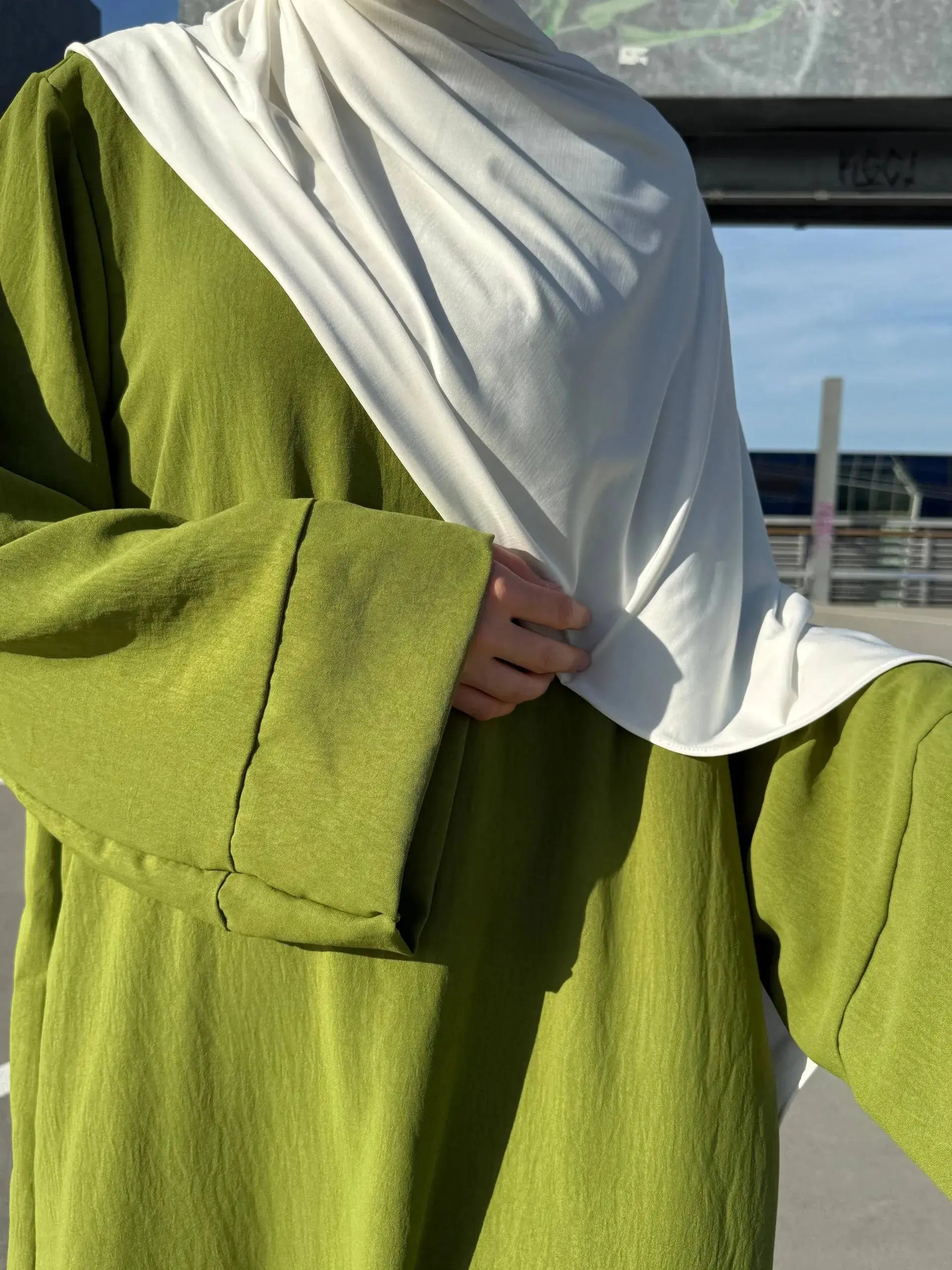 schlichte abaya aus 100% jazz, maxi-länge, gesamtansicht