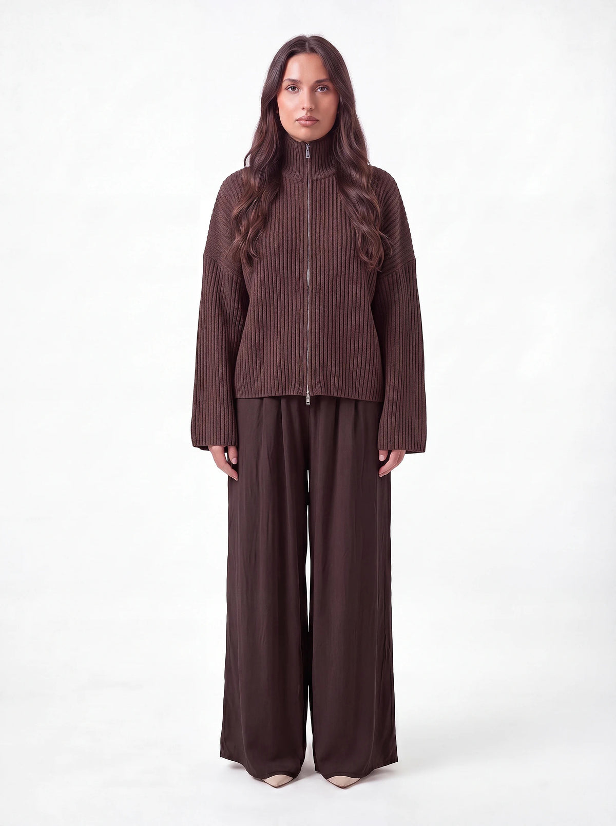 Zipper Pulli mit Kragen