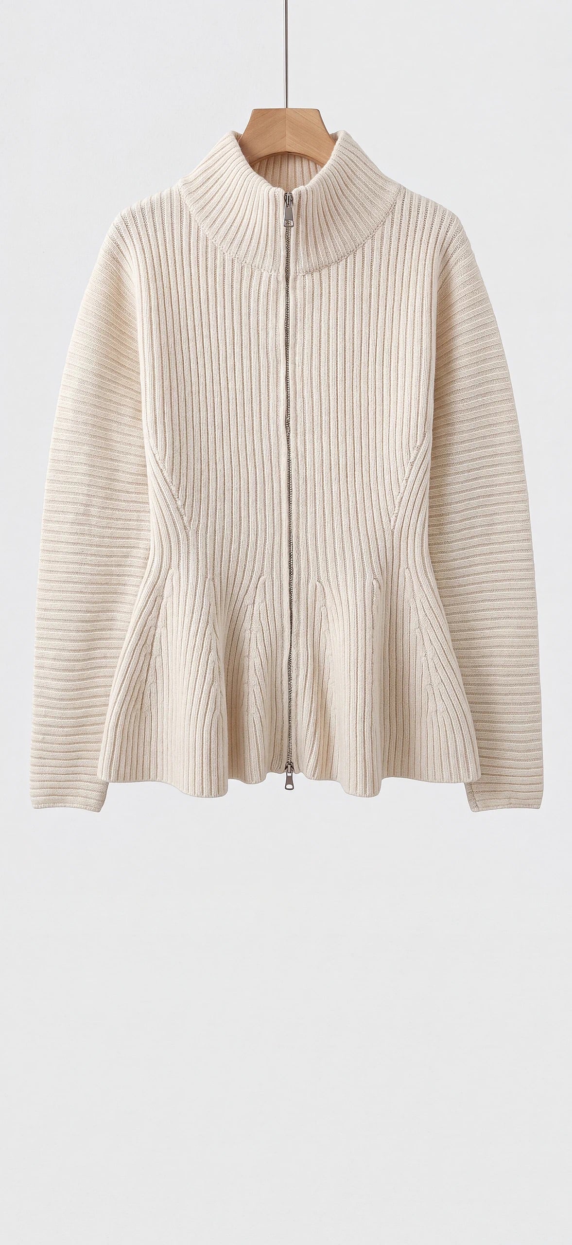 Taillierter Zipper Pulli