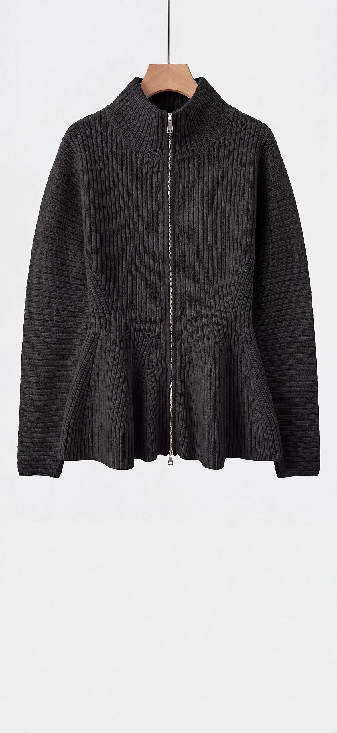 Taillierter Zipper Pulli
