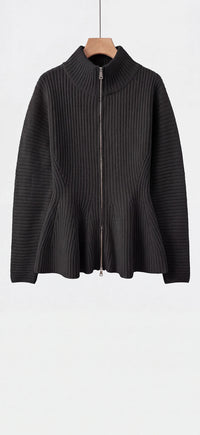 Taillierter Zipper Pulli