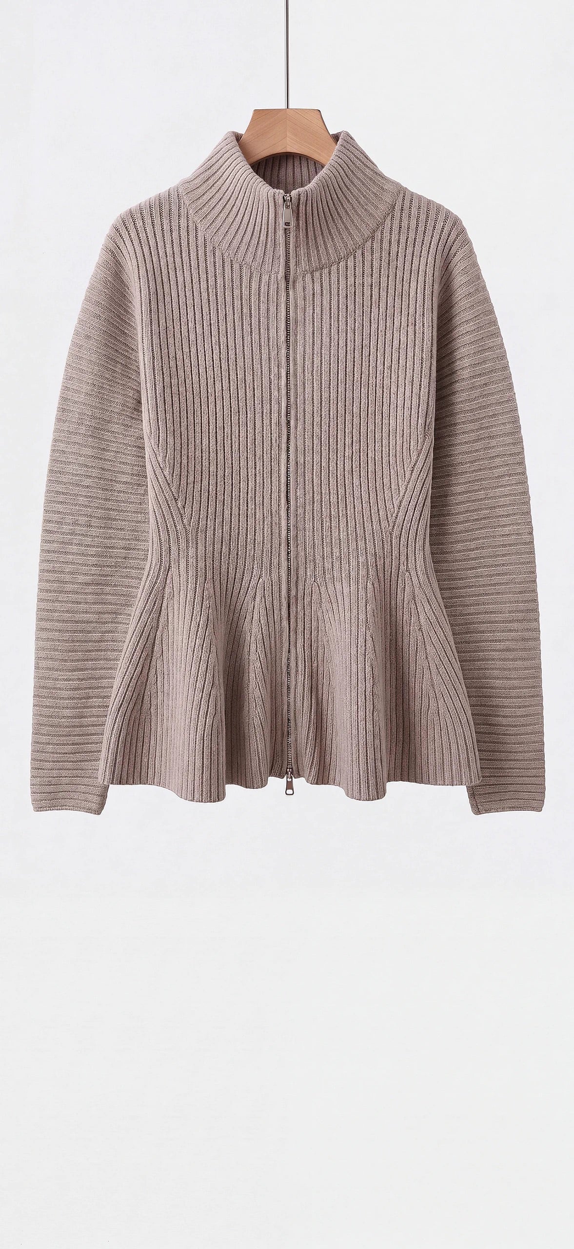 Taillierter Zipper Pulli