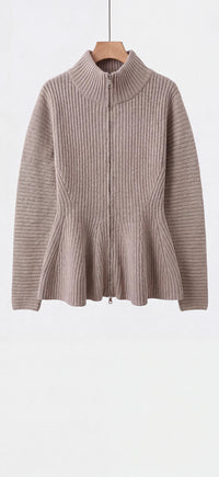 Taillierter Zipper Pulli