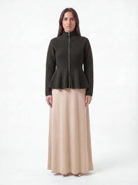 Taillierter Zipper Pulli