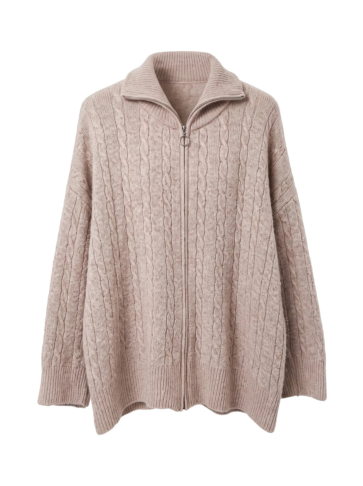 Cardigan mit Zopfmuster