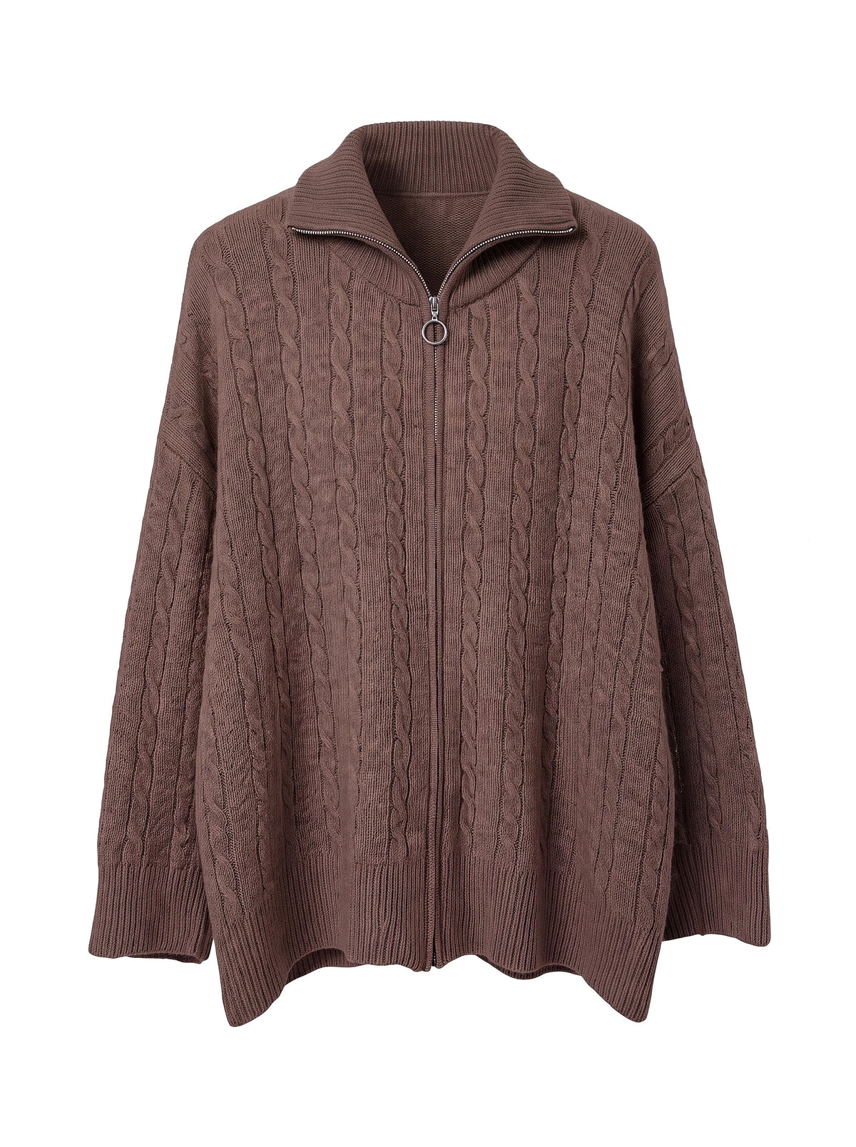 Cardigan mit Zopfmuster