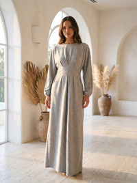 sweatkleid aus polyester-viskose-elastan in maxi-länge ca. 1,40 m