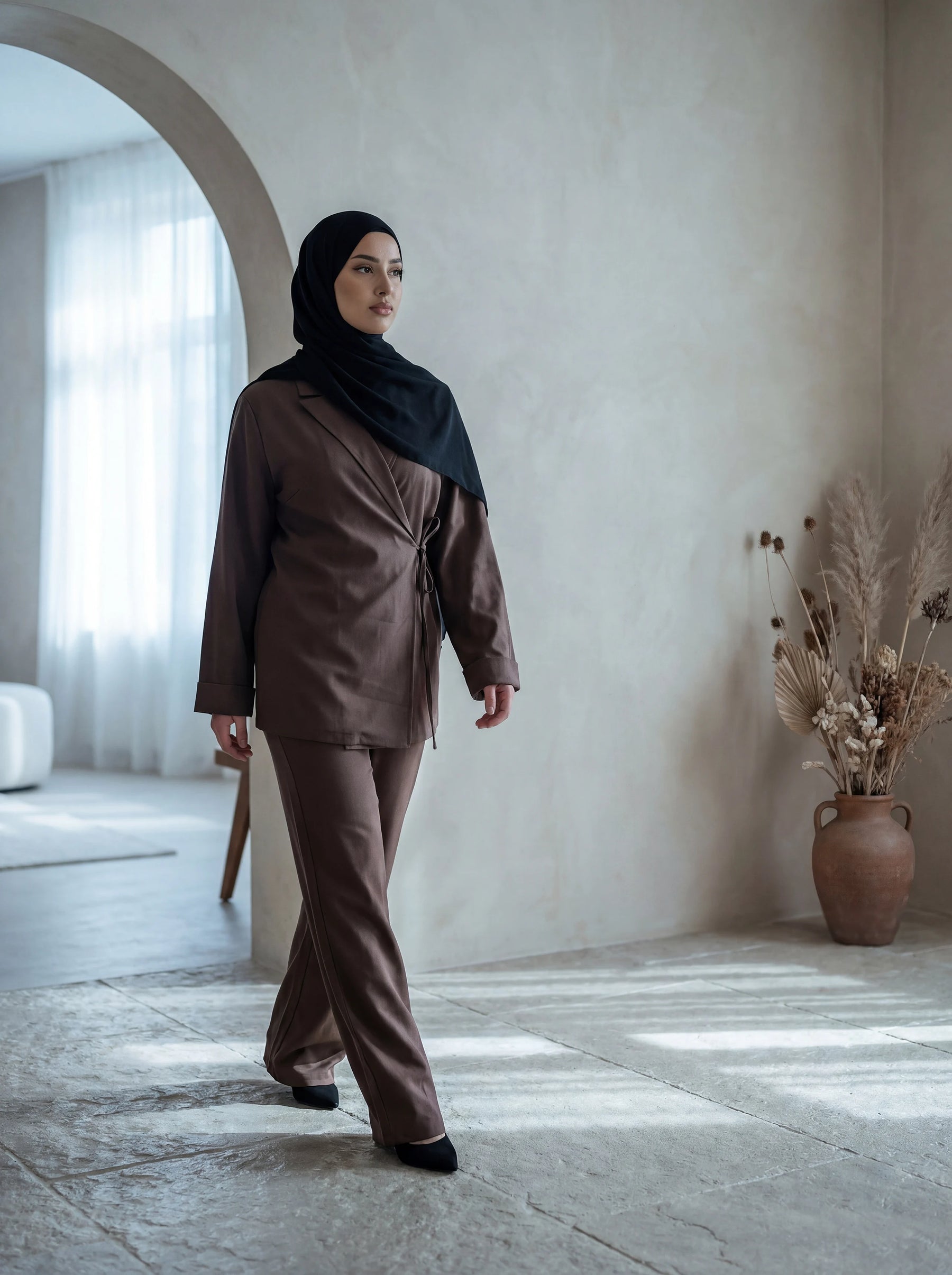 zweiteiler blazer & hose polyester-viskose einheitsgröße 32–42 frontansicht