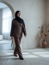 zweiteiler blazer & hose polyester-viskose einheitsgröße 32–42 frontansicht