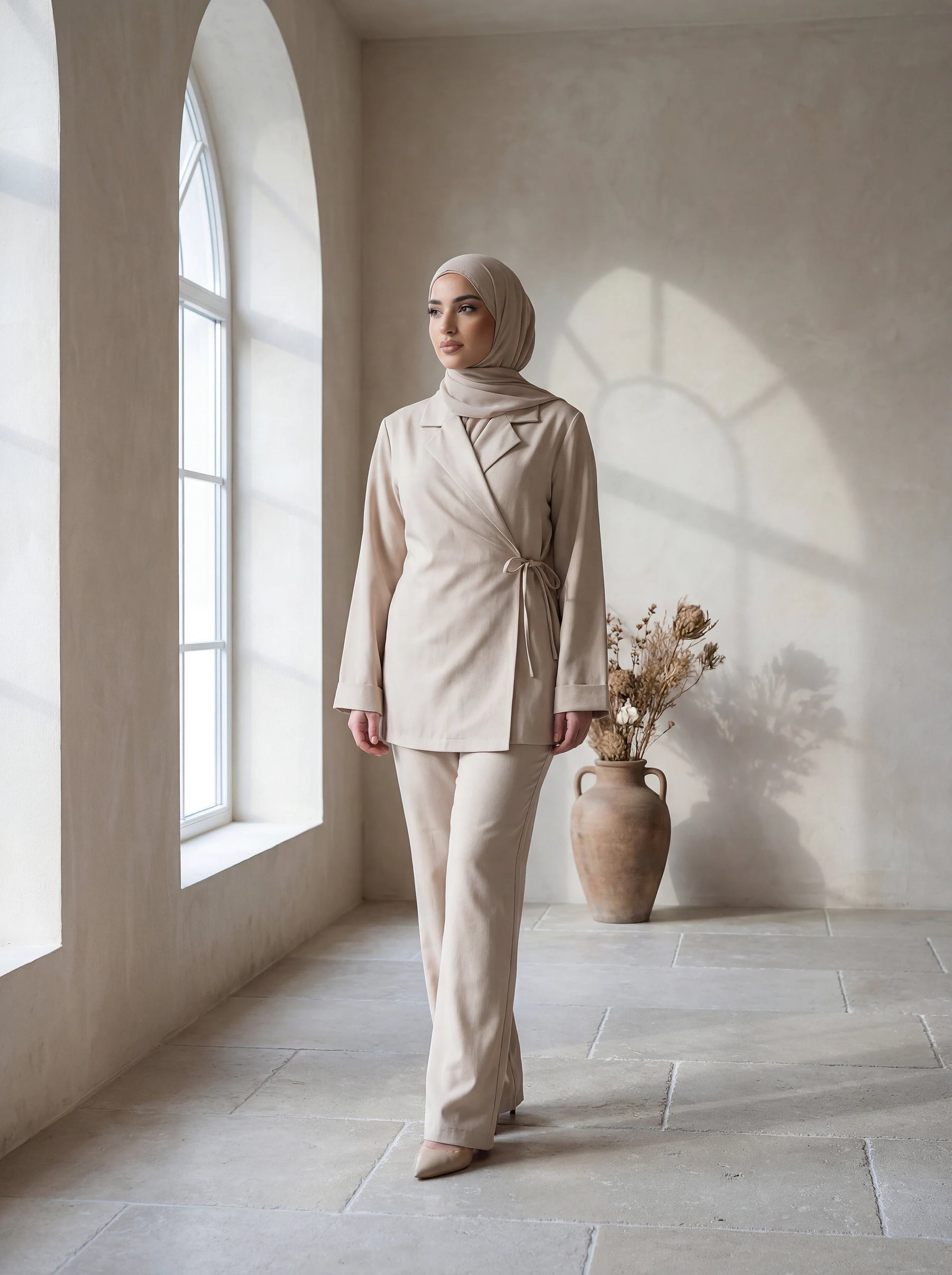 zweiteiler blazer und hose polyester-viskose einheitsgröße 32-42 frontansicht