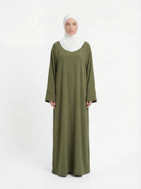 abaya aus jazz, bodenlang mit langen ärmeln, frontansicht