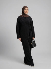 Zweiteiler cordstoff oberteil-länge 87cm hose-länge 100cm frontansicht