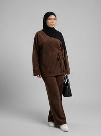 Zweiteiler Cordstoff Oberteil 87 cm, Hose 100 cm Größe 34–44 Frontansicht