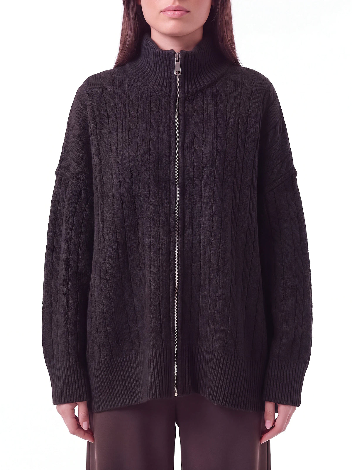 Cardigan mit Zopfmuster