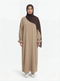 abaya polyester-viskose-elastan rüschen-detail langeärmlig integrierte hosentaschen einheitsgröße 34-44 frontansicht