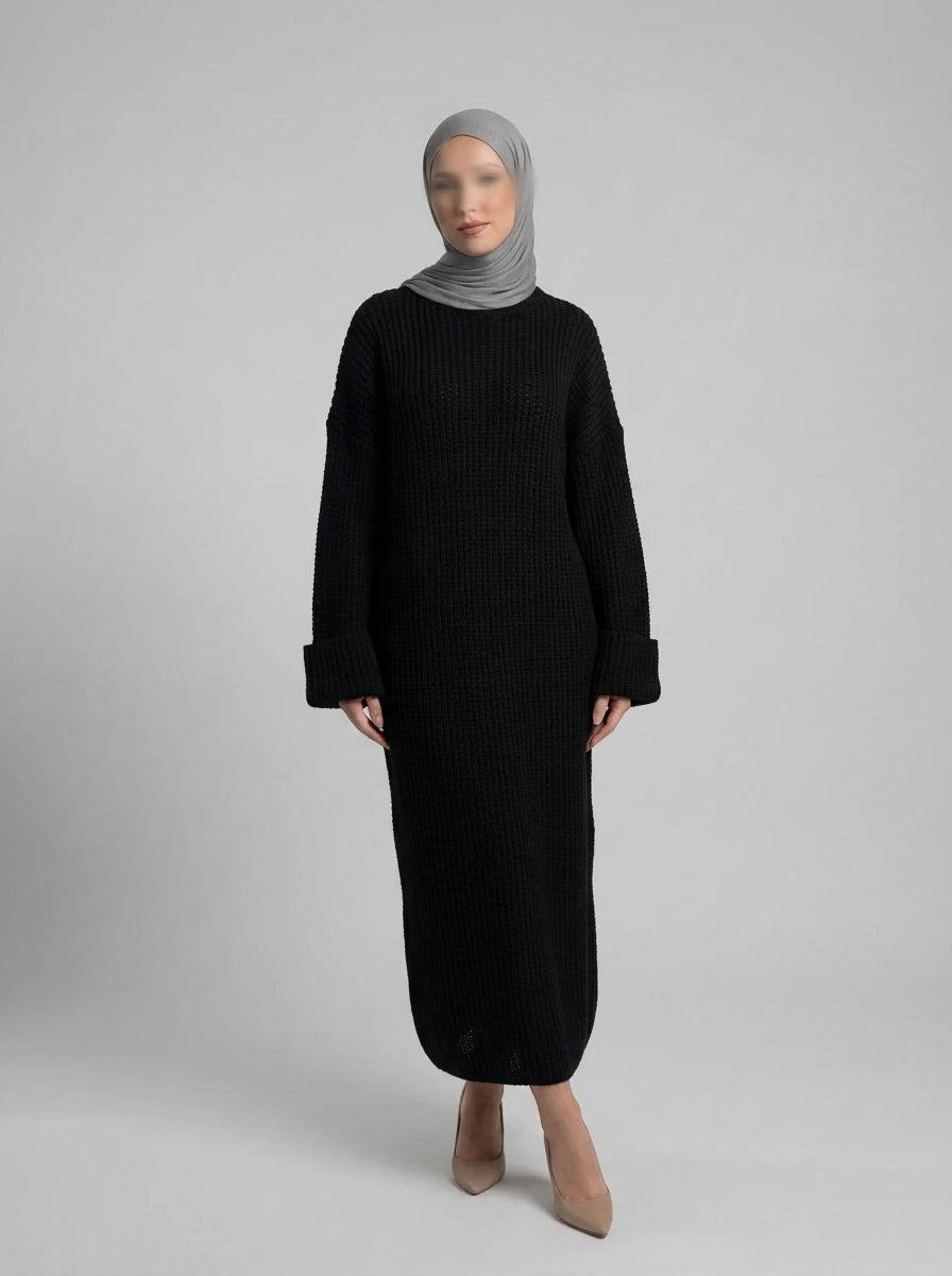 strickkleid aus polyester, 1,35 m lang, für herbst und winter