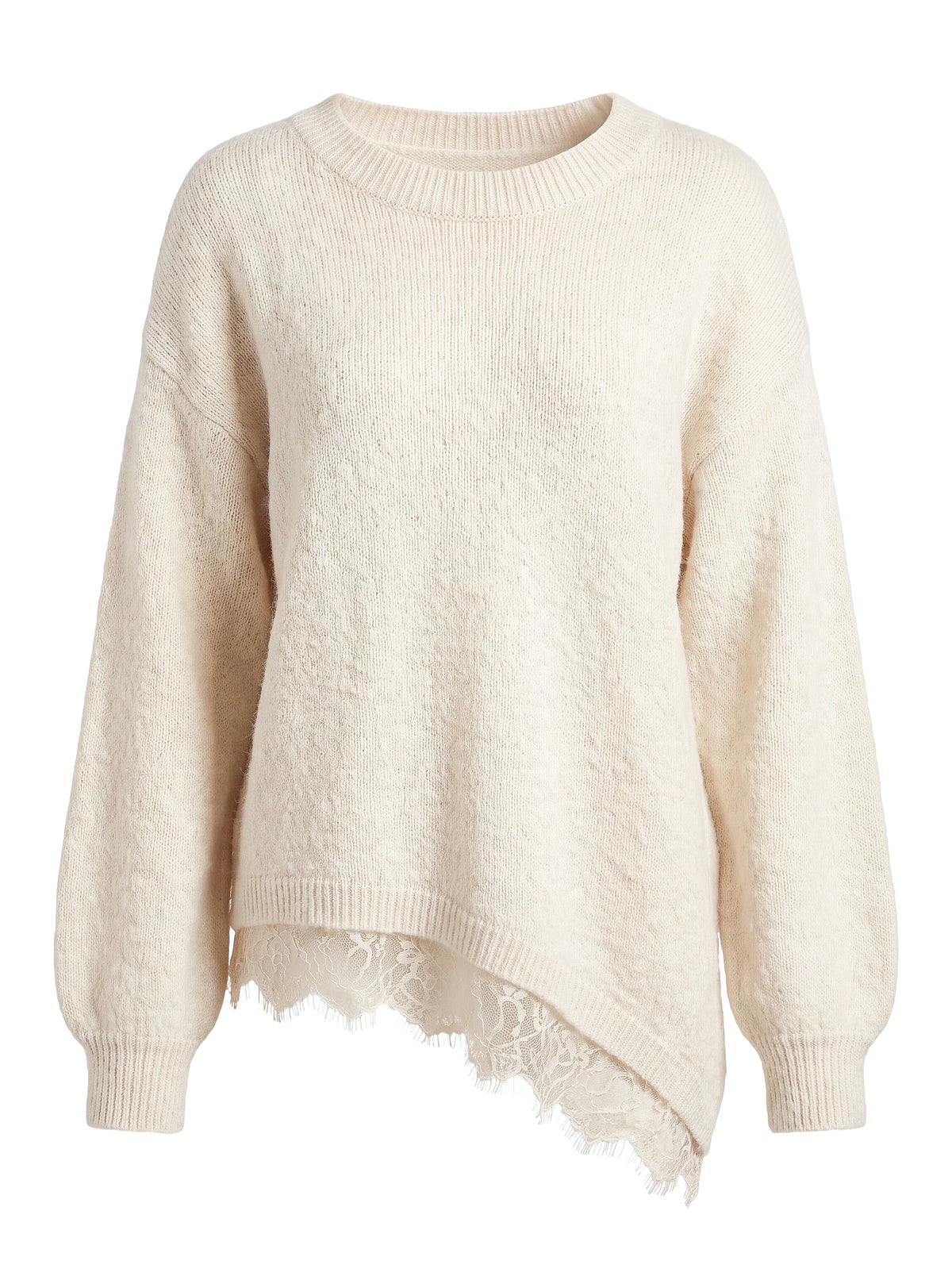 Wollpulli mit Spitze