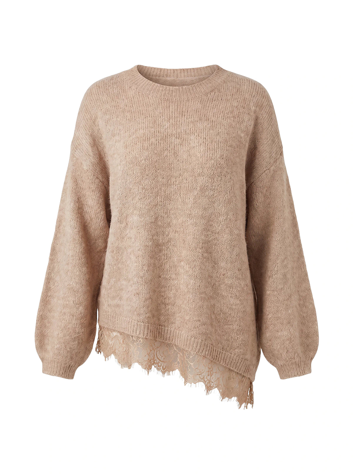 Wollpulli mit Spitze