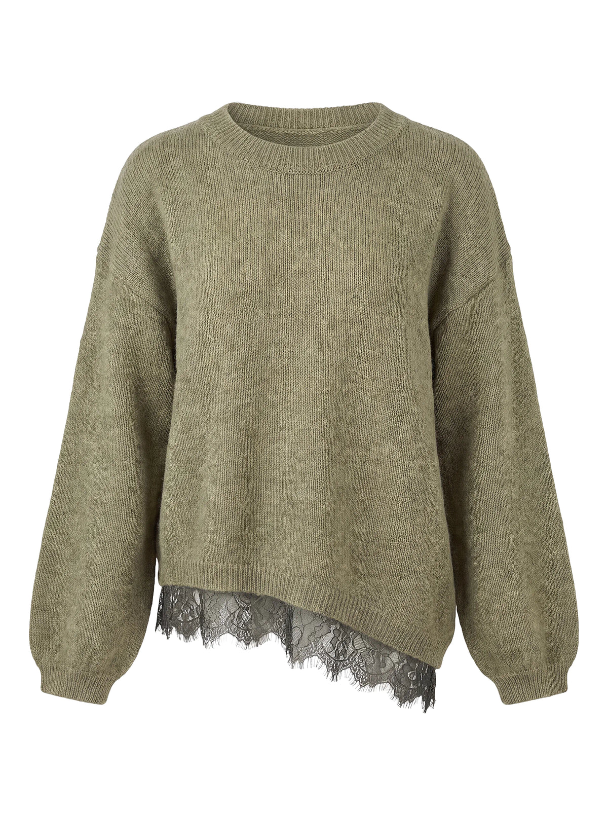 Wollpulli mit Spitze