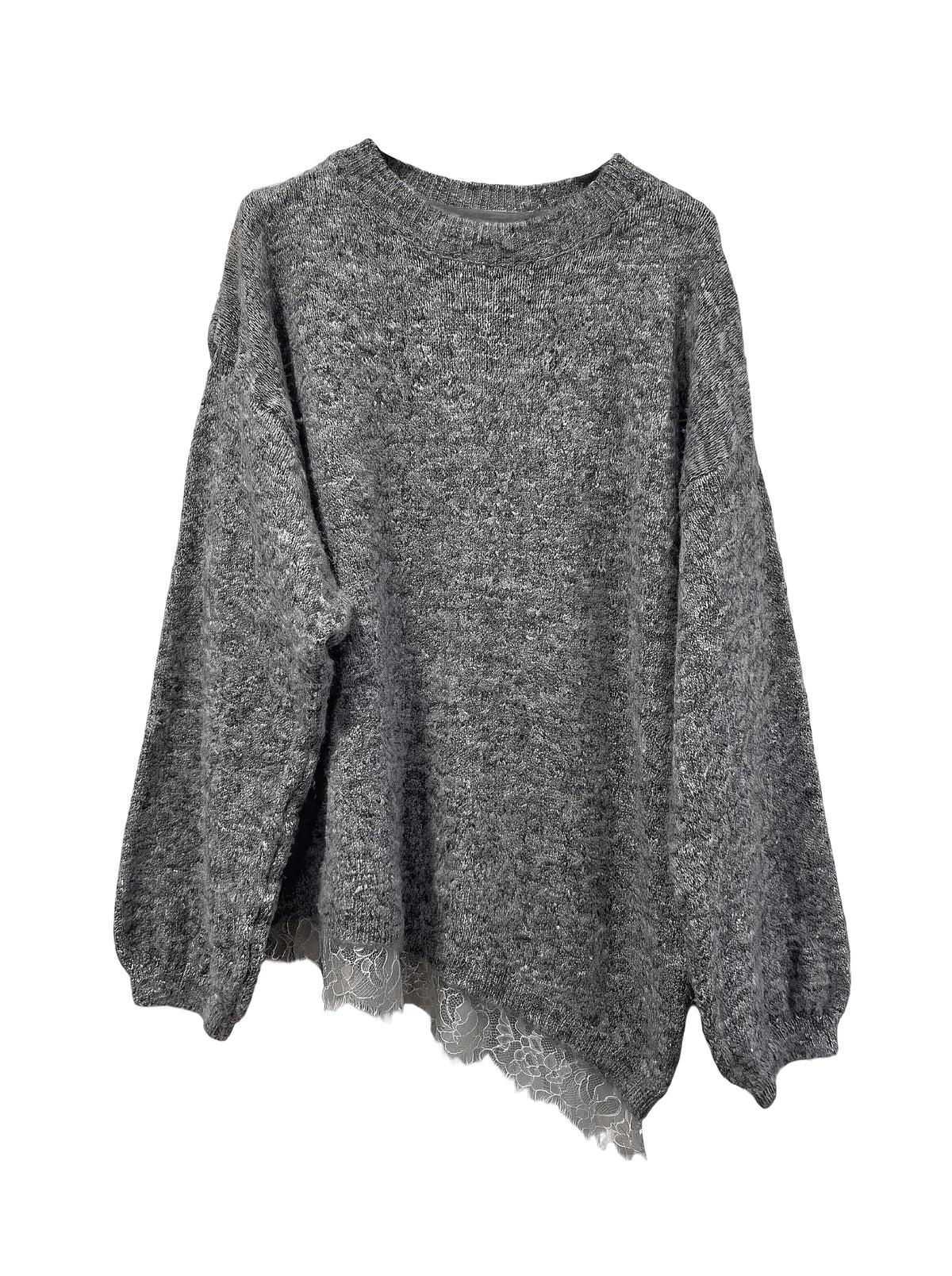 Wollpulli mit Spitze