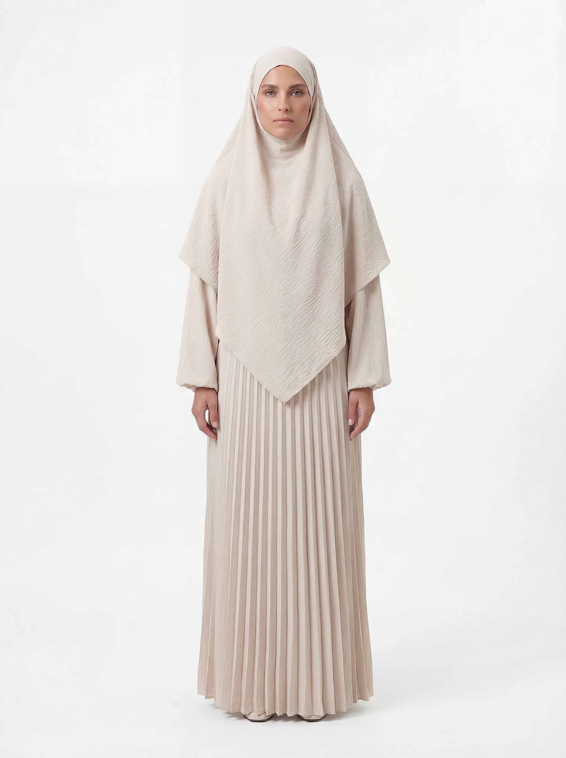 Abaya und Khimar Set Plissee Look