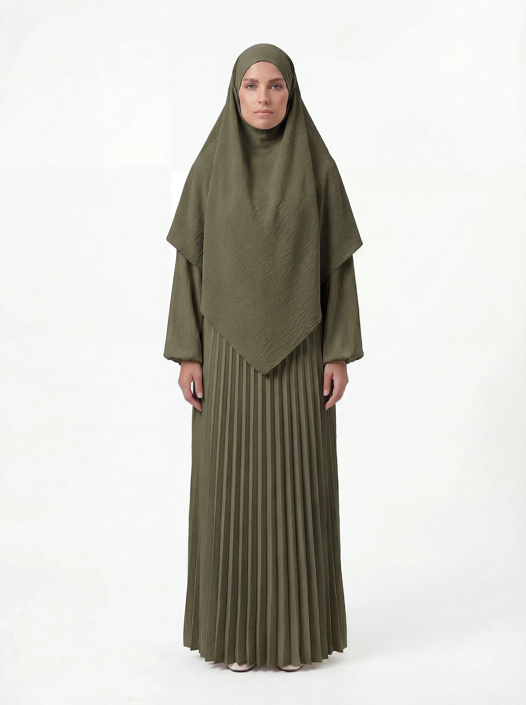 Abaya und Khimar Set Plissee Look