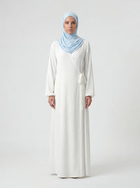 Wickelabaya Jazz-Stoff ballonärmel, wickelverschluss frontansicht, einheitsgröße 36–46, länge 1,47 m